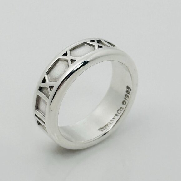 Size 9.5 Tiffany & Co Vintage Atlas Ring in Sterling Silver...